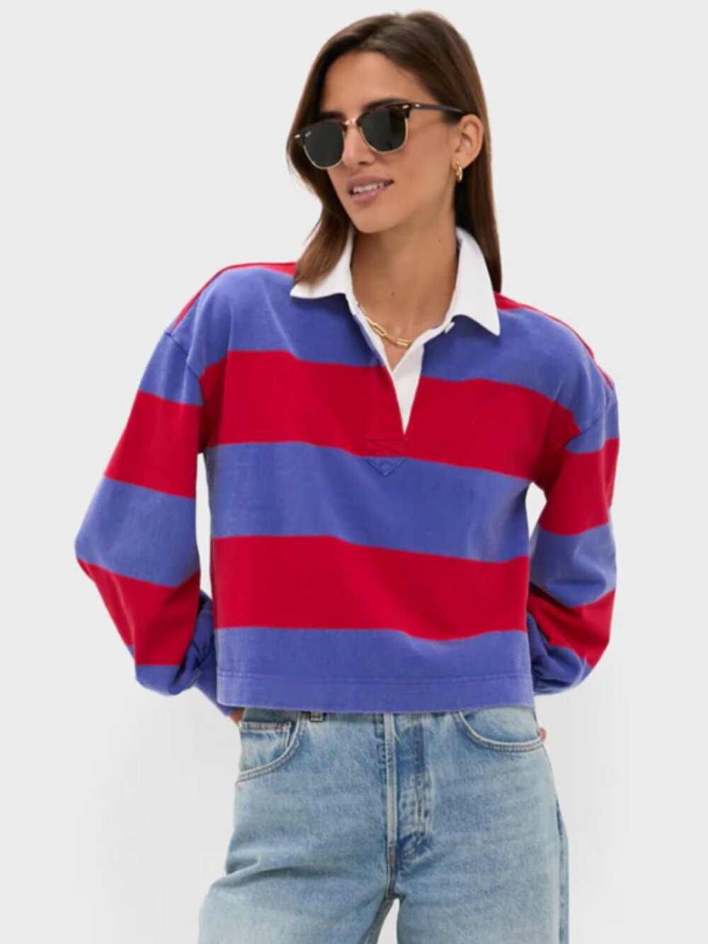 Gameday Red and Blue Swiftie Rugby Polo - Small